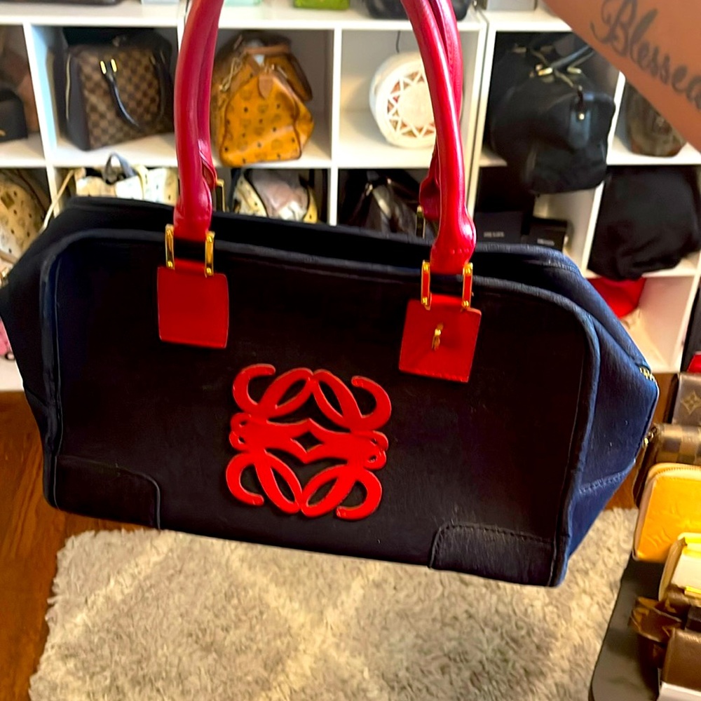 Loewe tote Jean blue red
